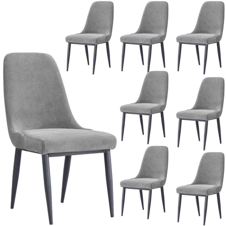 Eva Velvet Dining Chair Set of 8 – Grey
