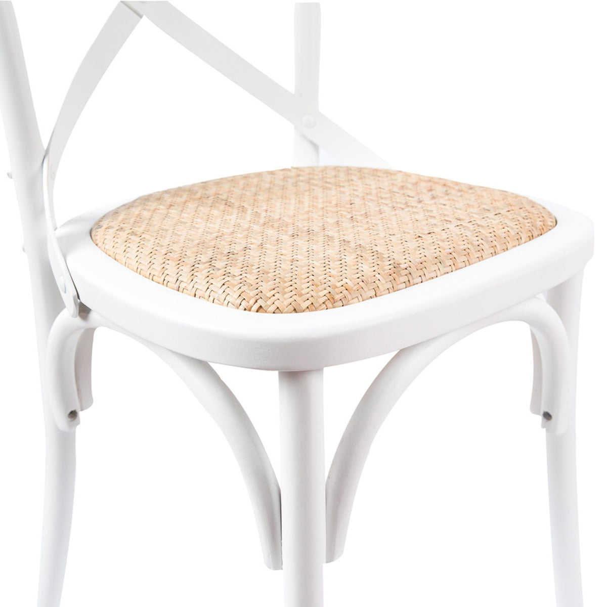 Norah Rattan Dining Set – White