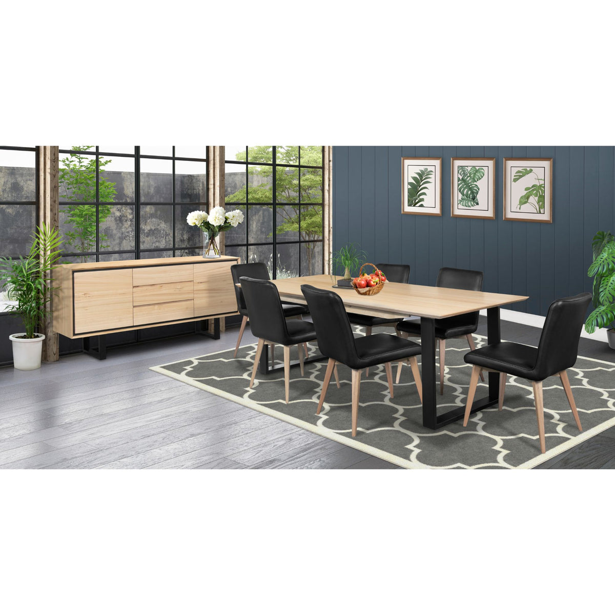Aconite Metal Dining Table – Black