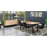 Aconite Dining Table 210cm Solid Messmate Timber Wood Black Metal Leg - Natural