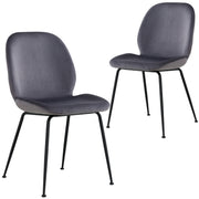 Remy Velvet Dining Chair Set of 2 – Charcoal