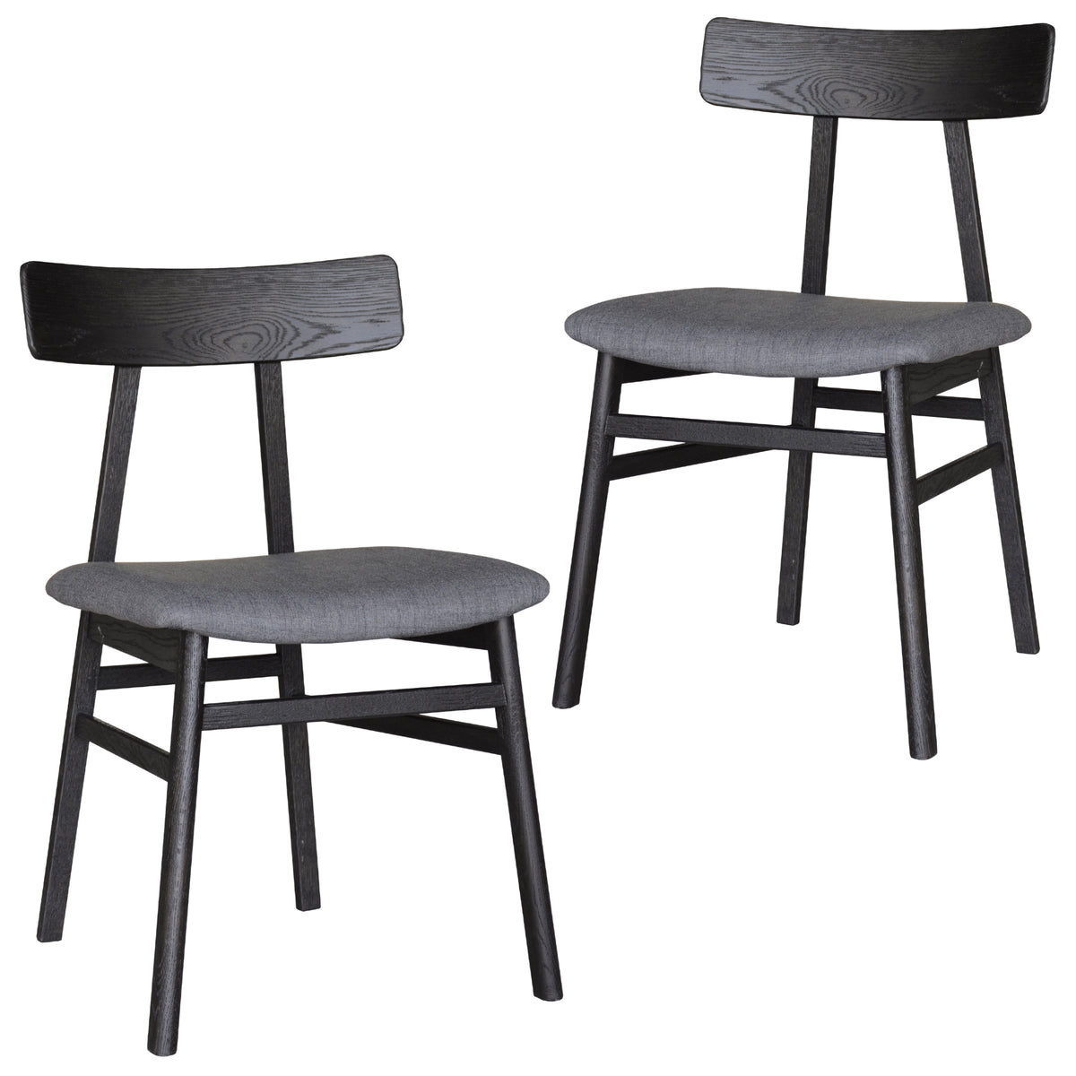 Claire Fabric Dining Chair Set of 2 – Black