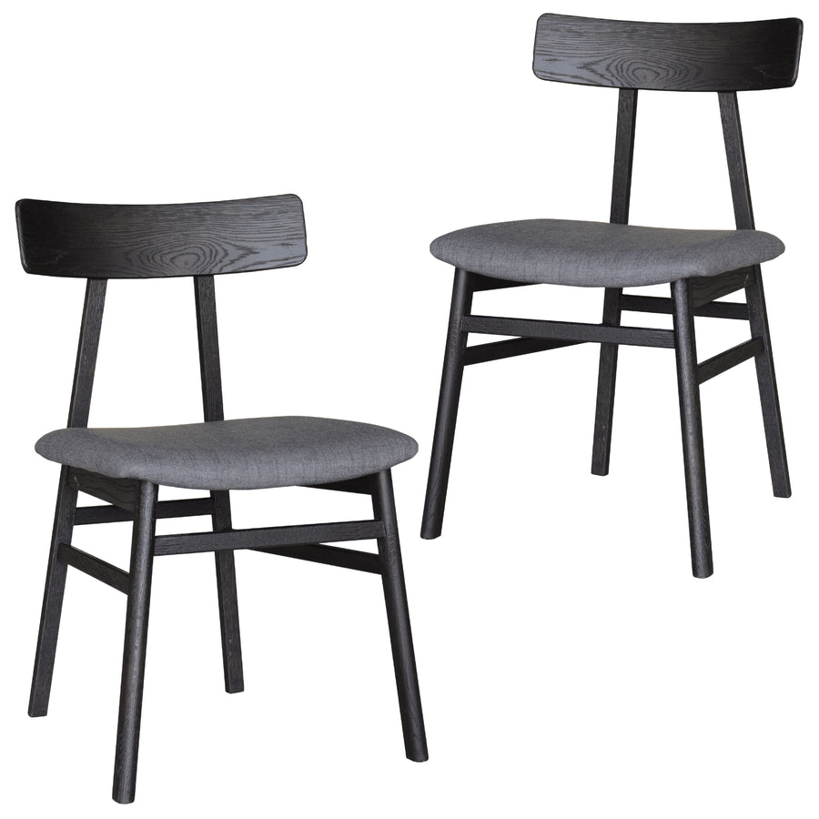 Claire Fabric Dining Chair Set of 2 – Black