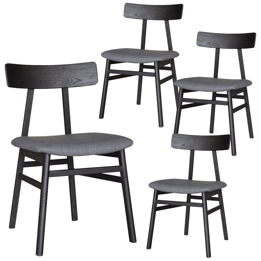 Claire Fabric Dining Chair Set of 4 – Black