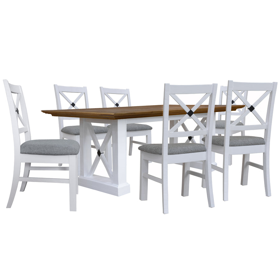 Beechworth Fabric Dining Set – Grey