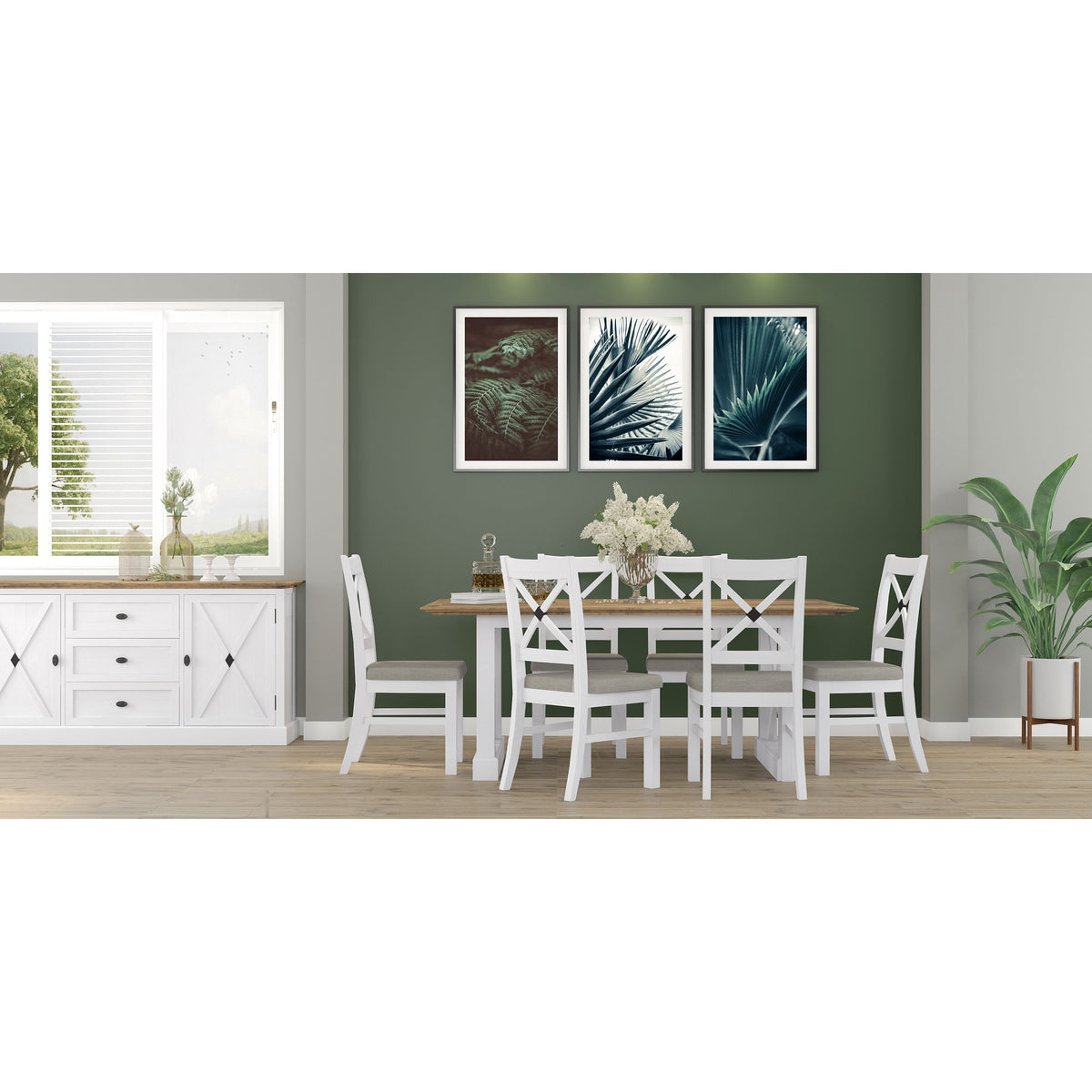 Beechworth Fabric Dining Set – Grey