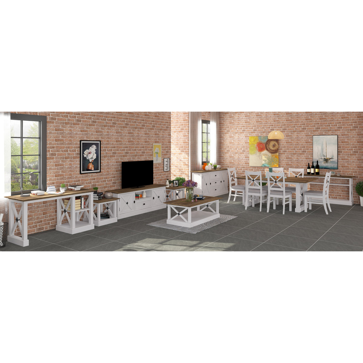 Beechworth Fabric Dining Set – Grey