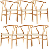 Anemone  Set of 6 Wishbone Dining Chair Beech Timber Replica Hans Wenger Natural