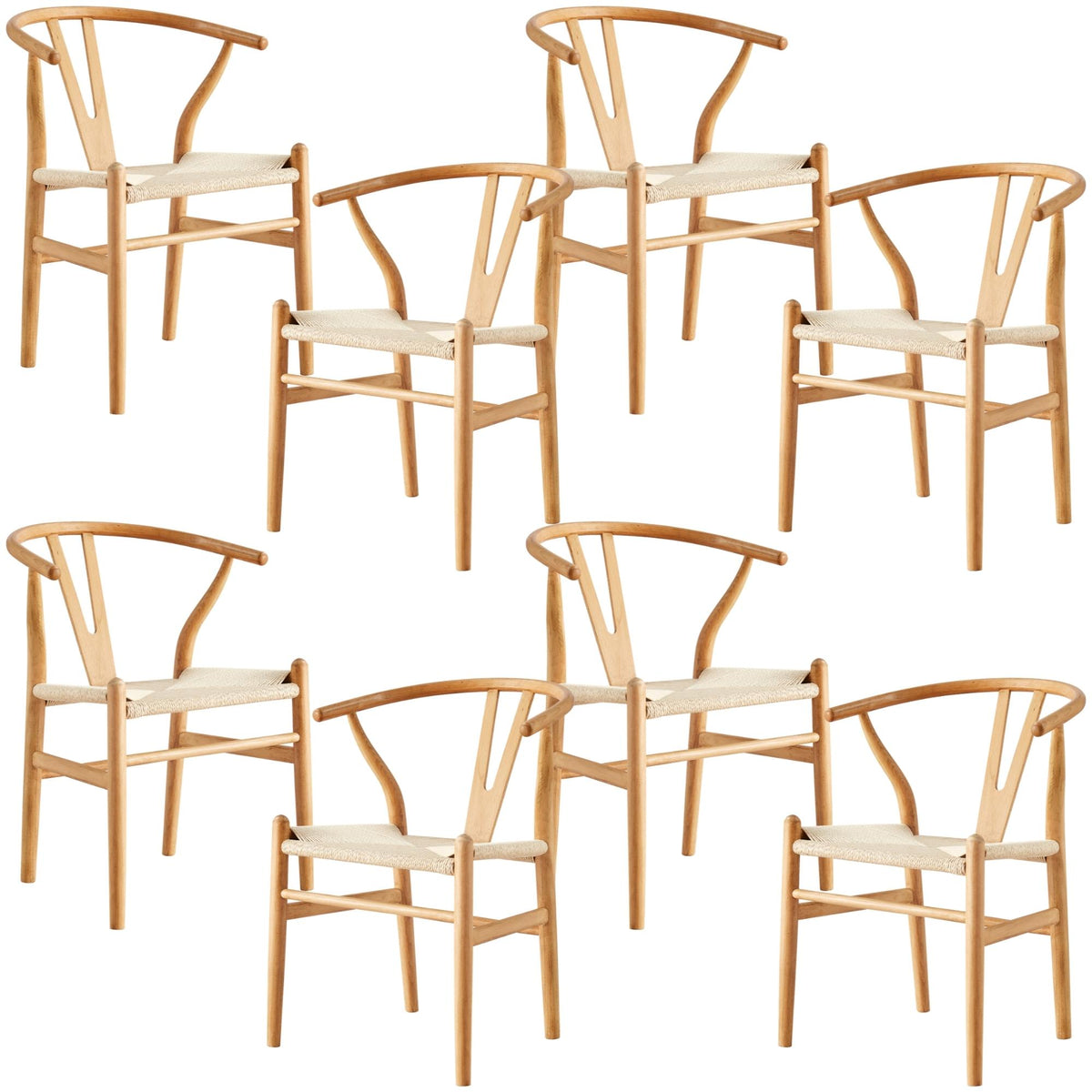 Anemone Dining Chair Set of 8 – Natural