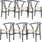 Anemone Wooden Dining Chair Set of 6 – Black