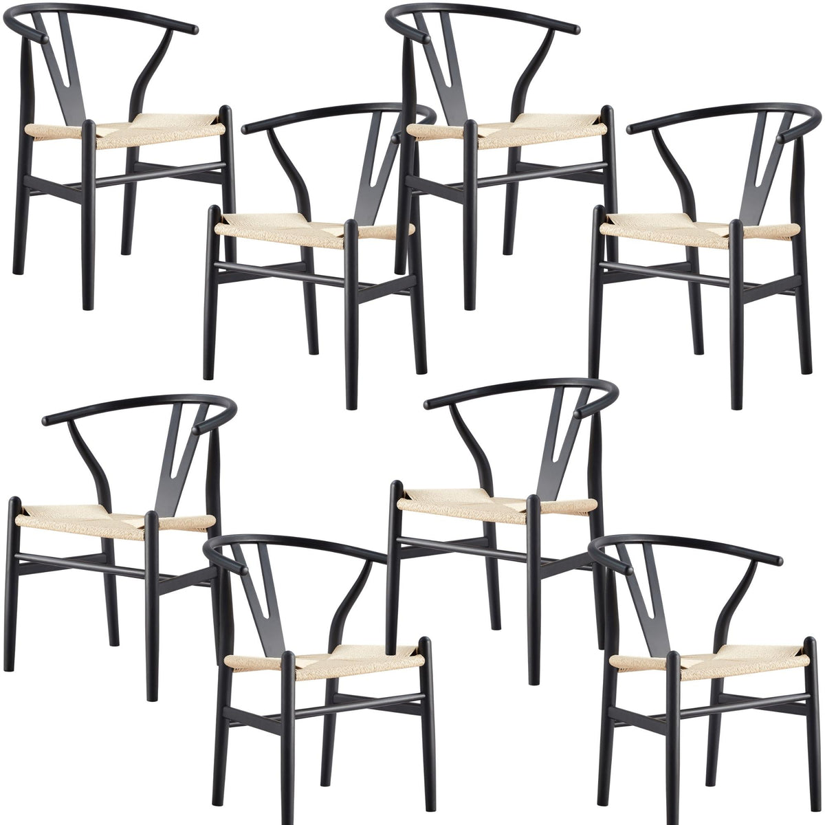 Anemone Dining Chair Set of 8 – Black