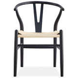 Anemone  Set of 8 Wishbone Dining Chair Beech Timber Replica Hans Wenger - Black