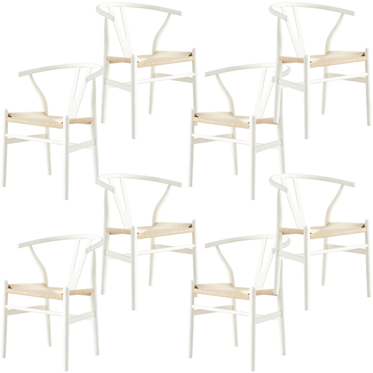 Anemone Dining Chair Set of 8 – White