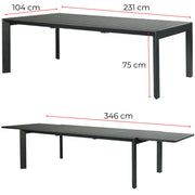 Iberia Metal Outdoor Table – Charcoal