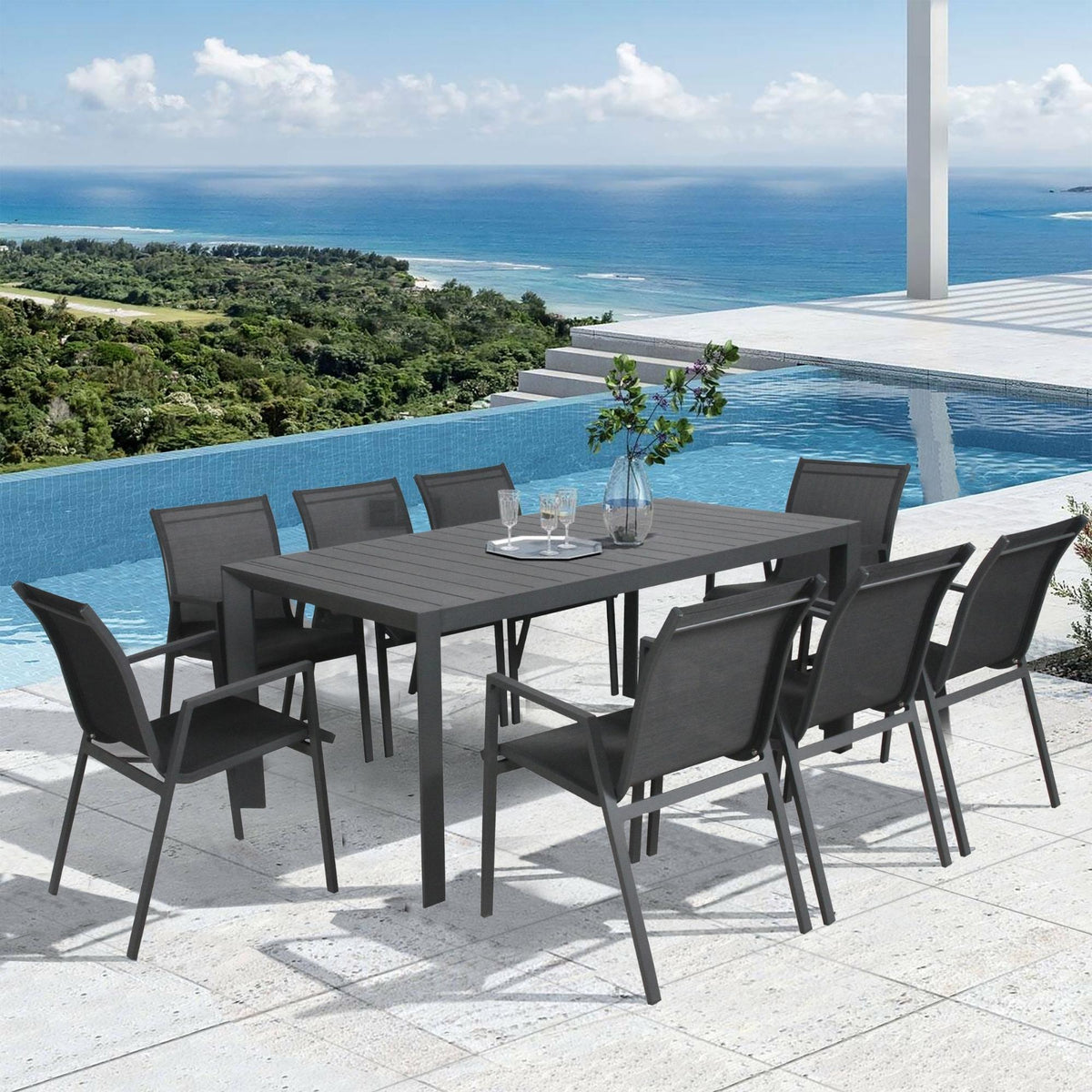Iberia Metal Outdoor Table – Charcoal