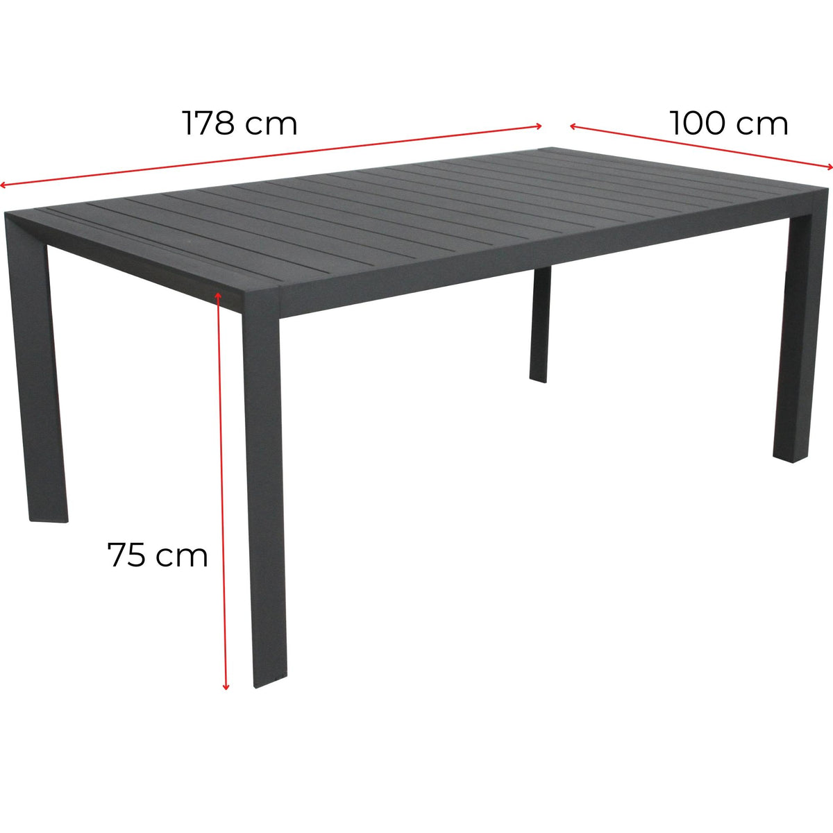 Iberia Metal Outdoor Table – Charcoal