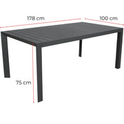 Iberia Metal Outdoor Table – Charcoal