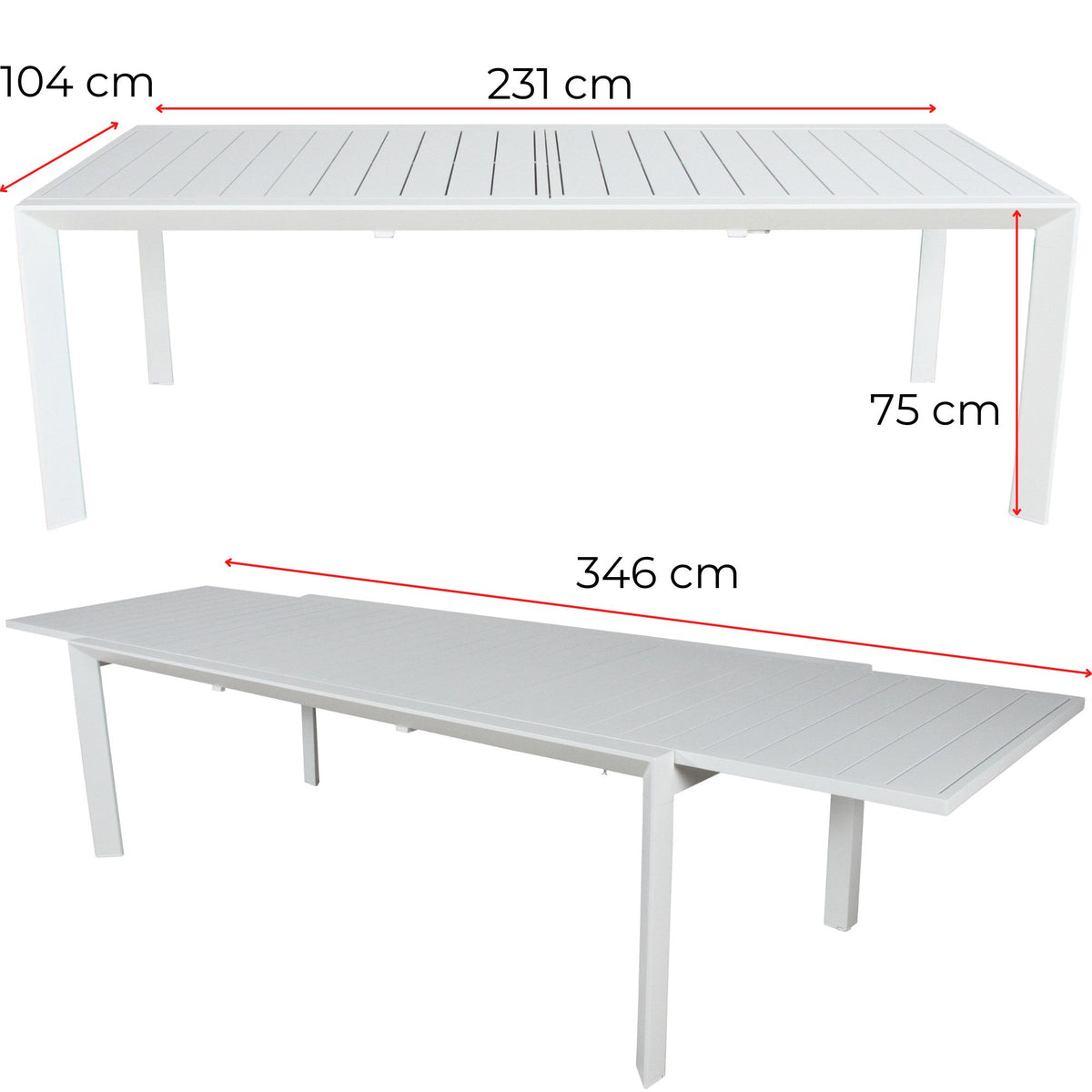 Iberia Metal Outdoor Table – White
