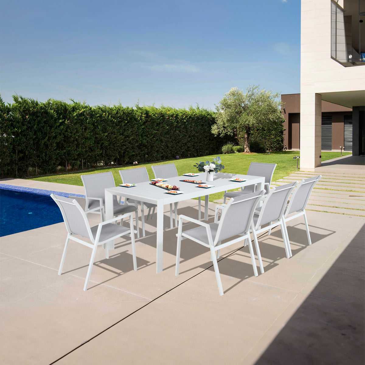 Iberia Metal Outdoor Table – White