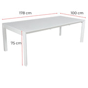Iberia Metal Outdoor Table – White