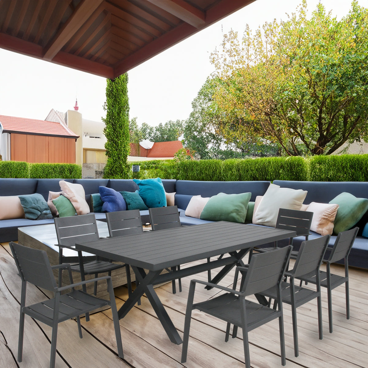 Percy Metal Outdoor Table – Grey