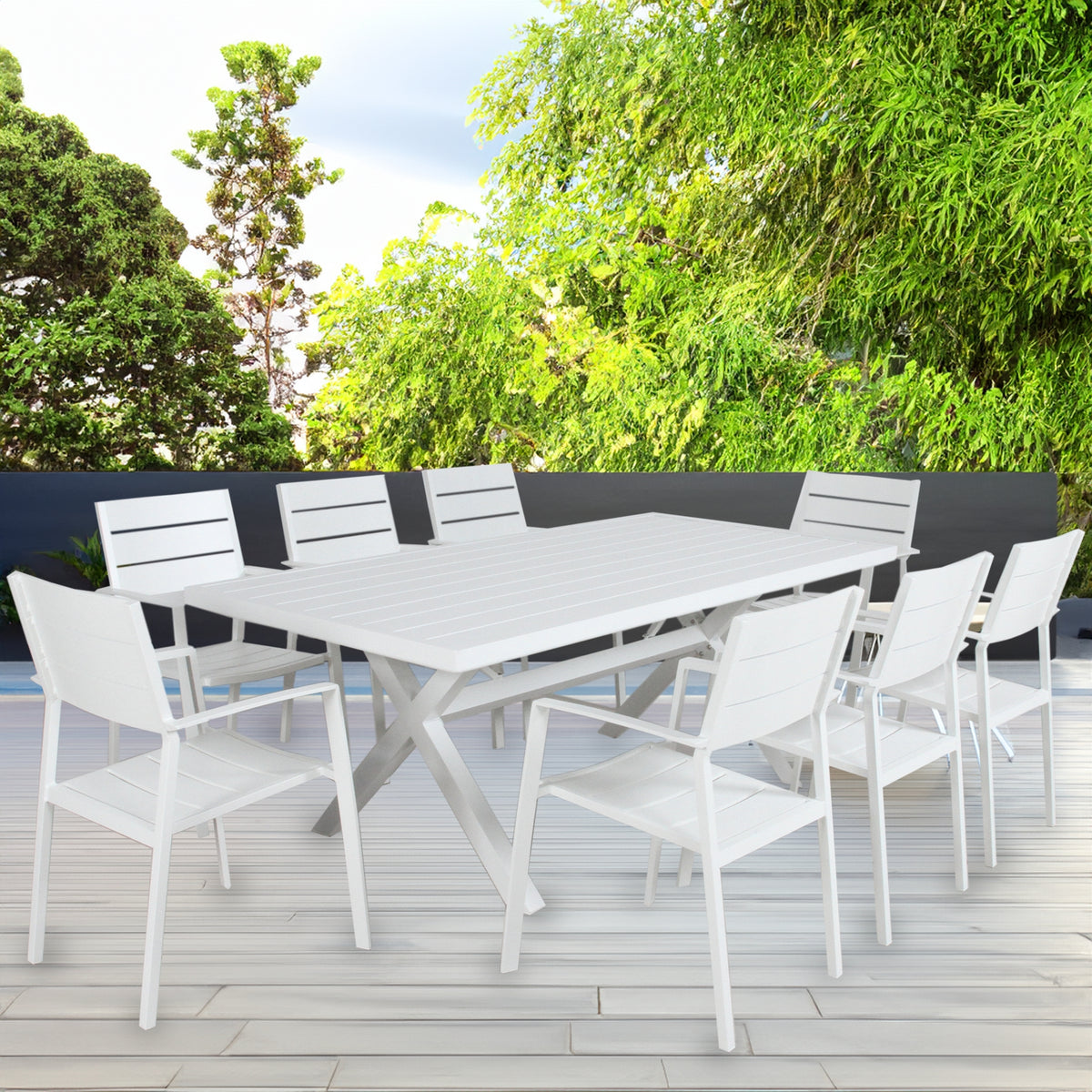 Percy Metal Outdoor Table – White