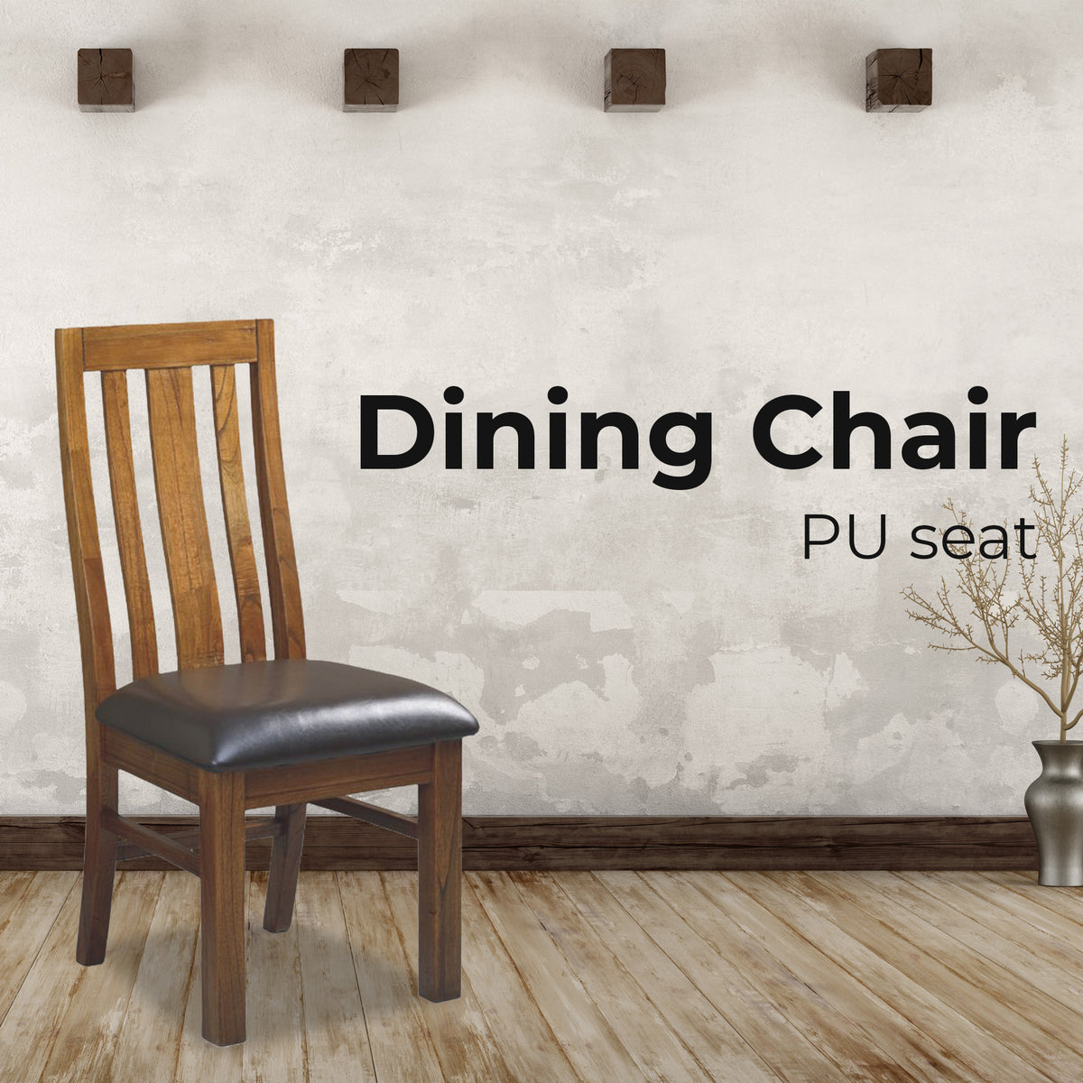 Birdsville PU Leather Dining Chair Set of 2 – Brown