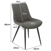 Tyler Fabric Dining Chair Set of 2 – Grey