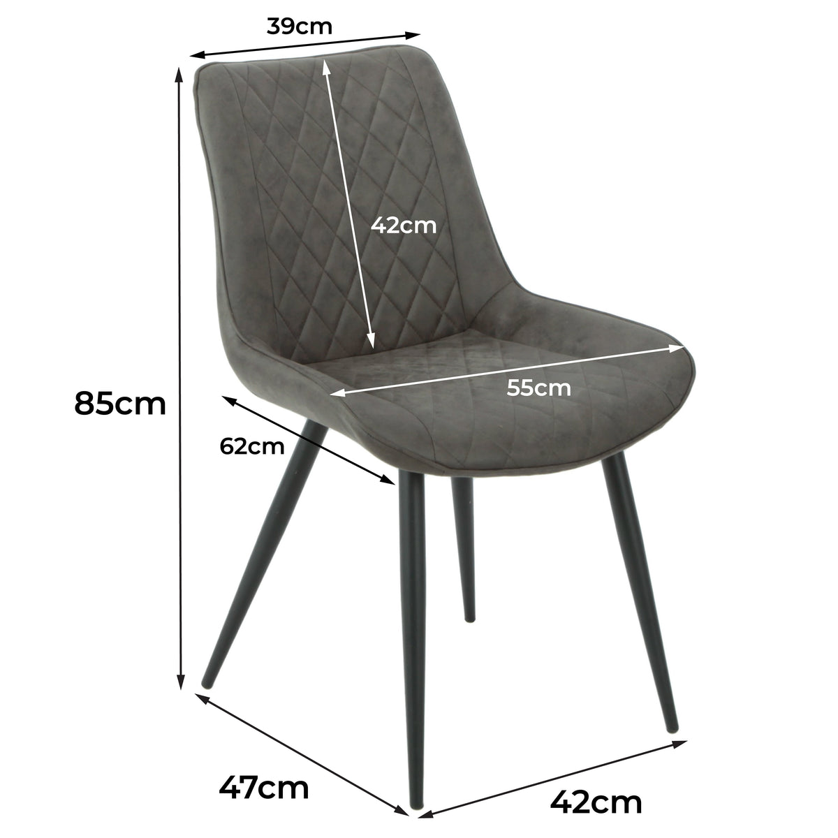 Tyler Fabric Dining Chair Set of 4 – Grey