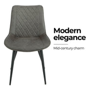 Tyler Fabric Dining Chair Set of 4 – Grey