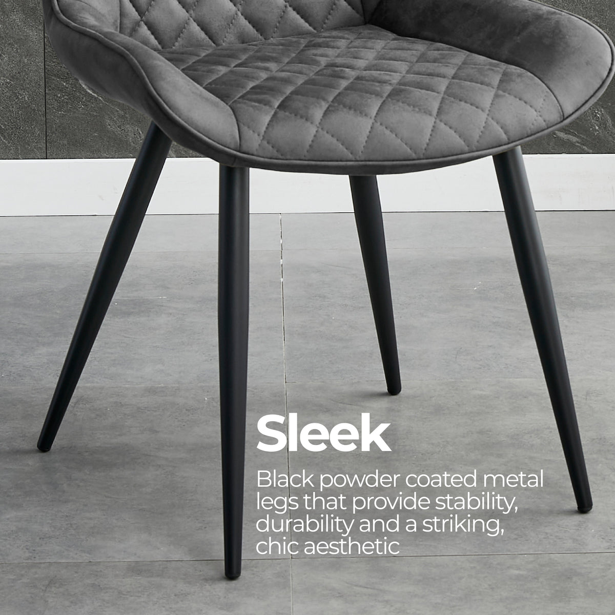 Tyler Fabric Dining Chair Set of 4 – Grey