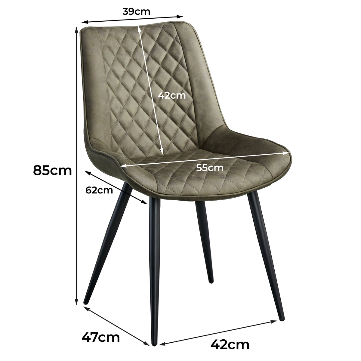 Tyler Fabric Dining Chair Set of 4 – Green