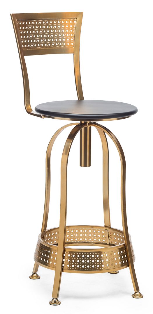 Franklin Gas-Lift Swivel Bar Stool – Gold