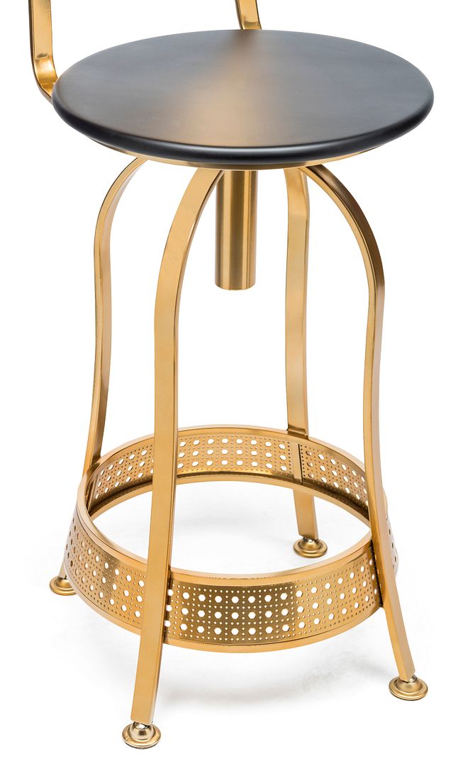 Franklin Gas-Lift Swivel Bar Stool – Gold