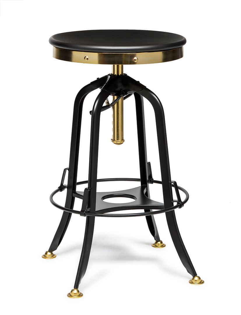 Dante Wooden Gas-Lift Swivel Bar Stool – Gold