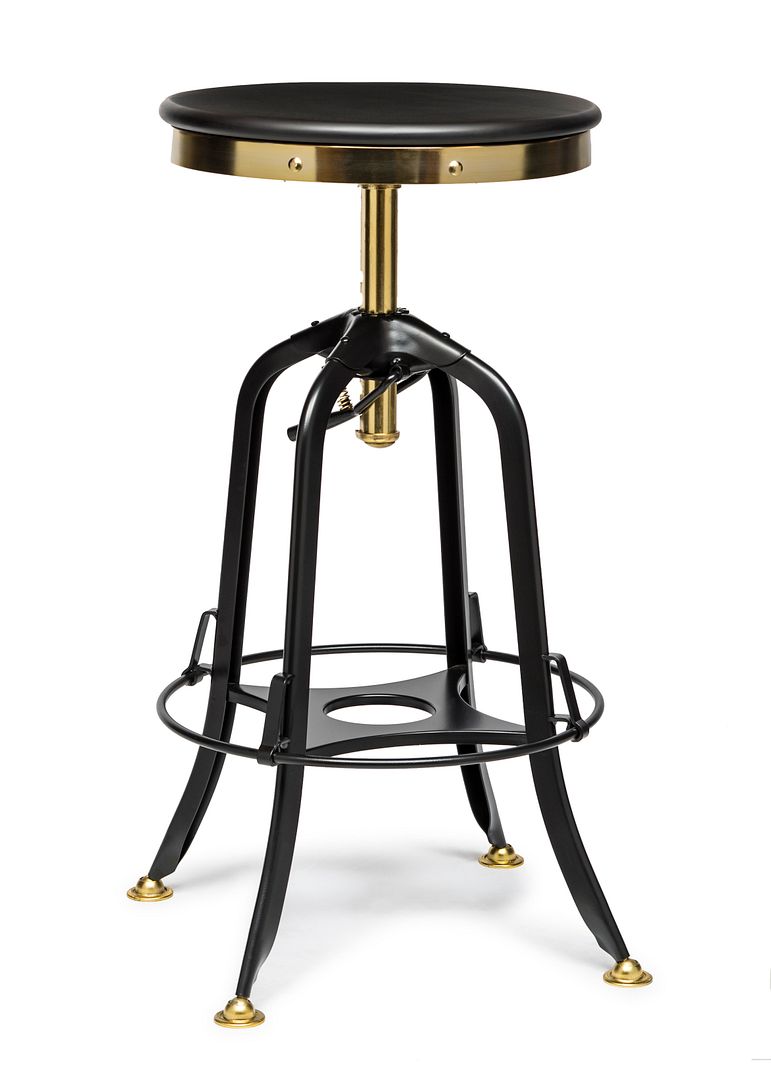 Dante Wooden Gas-Lift Swivel Bar Stool – Gold