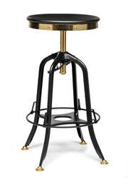 Dante Wooden Gas-Lift Swivel Bar Stool – Gold