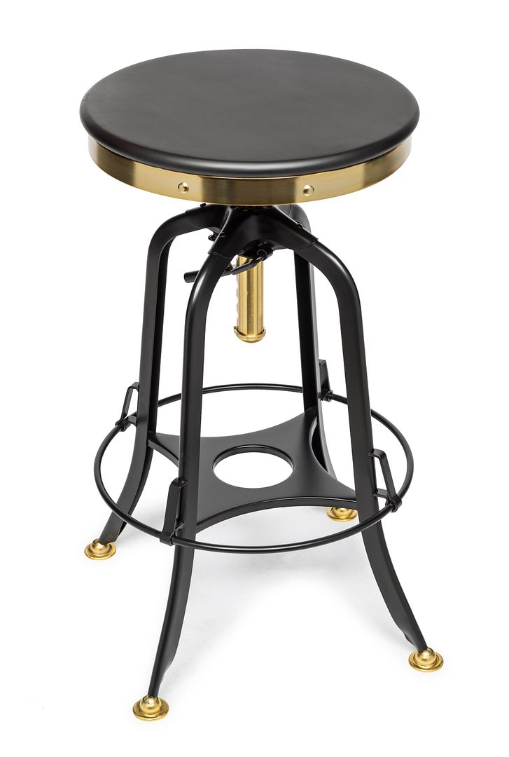Dante Wooden Gas-Lift Swivel Bar Stool – Gold