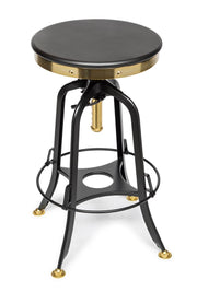 Dante Wooden Gas-Lift Swivel Bar Stool – Gold