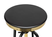 Dante Wooden Gas-Lift Swivel Bar Stool – Gold
