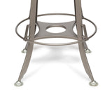 Industrial Height Adjustable Swivel Bar Stool with Oak Wood Top - Grey Finish