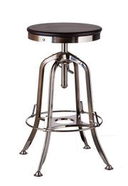 Fletcher Wooden Gas-Lift Swivel Bar Stool – Black