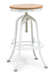 Dakota Gas-Lift Swivel Bar Stool – White