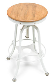 Dakota Gas-Lift Swivel Bar Stool – White