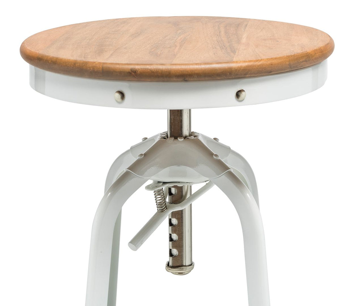Dakota Gas-Lift Swivel Bar Stool – White