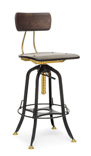 Darcy Wooden Gas-Lift Swivel Bar Stool – Gold