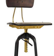 Darcy Wooden Gas-Lift Swivel Bar Stool – Gold