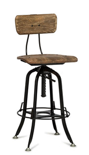 Forrest Wooden Gas-Lift Swivel Bar Stool – Black