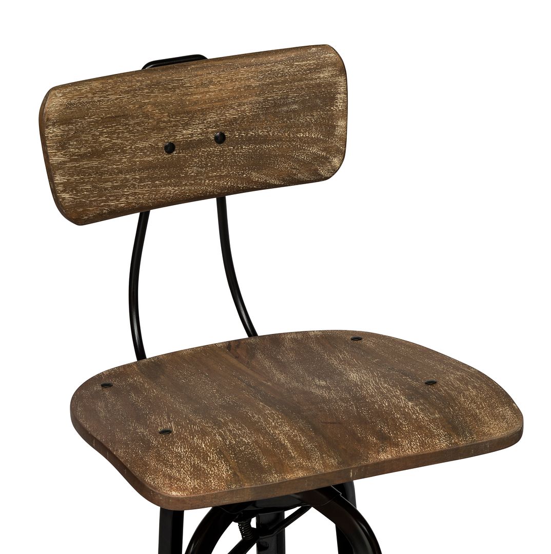 Forrest Wooden Gas-Lift Swivel Bar Stool – Black