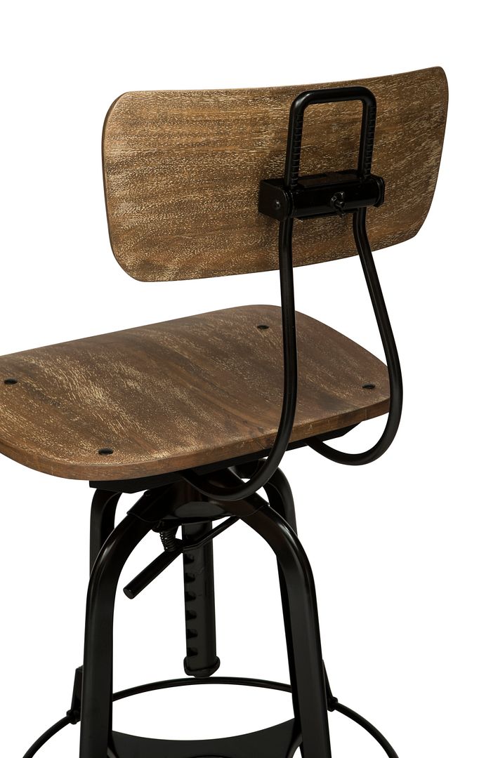 Forrest Wooden Gas-Lift Swivel Bar Stool – Black